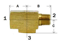 Male Run Tee Inverted Flare Diagram